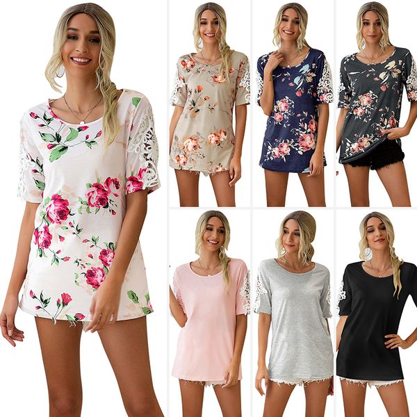 

womens tshirt summer fashion round neck sweet slim straight type printing casual short sleeve coat, White