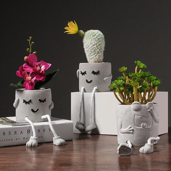 

decorative objects & figurines creative succulent cactus small potted ornaments living room bedroom hanging feet doll decoration simulation