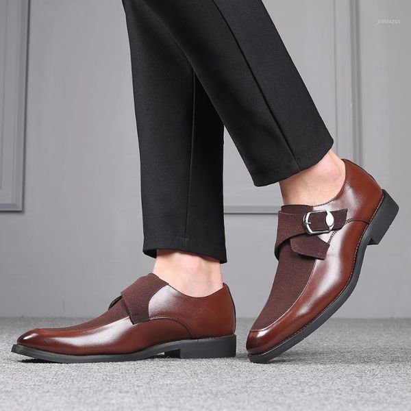 

men dress shoes brand 2021 fashion leather breathable loafers business1, Black