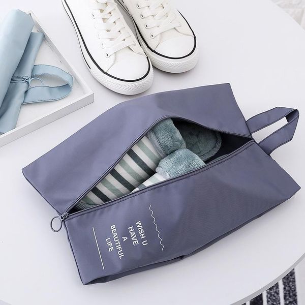

portable waterproof travel shoes storage bag polyester zippers dustproof covers organizer bags