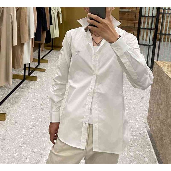 

bbr2021 men's shirt embroidery tb check cuffs neckline slim fit fritillaria button, White;black