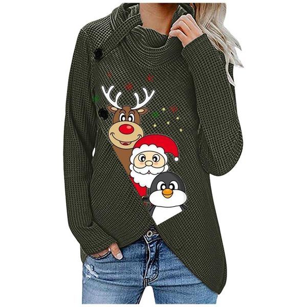 

women's hoodies & sweatshirts fashion leisure patchwork long sleeve irregular button high neck top, Black