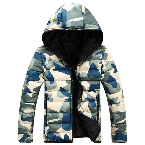 

2019 new camouflage winter down et coats mens doudoune homme hiver marque with hood men ets thick fashion coat, Black