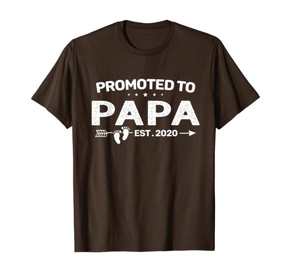 

promoted to papa est 2020 pregnancy announcement t-shirt, White;black