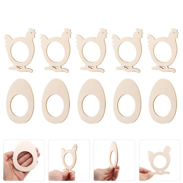

20pcs decorative wooden napkin rings exquisite creative easter decors