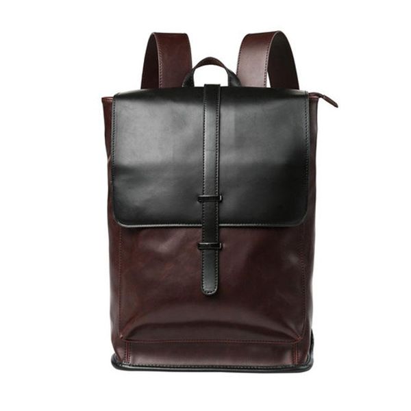 

backpack male designer brand vintage pu leather mens business casual laplarge capacity travel bags