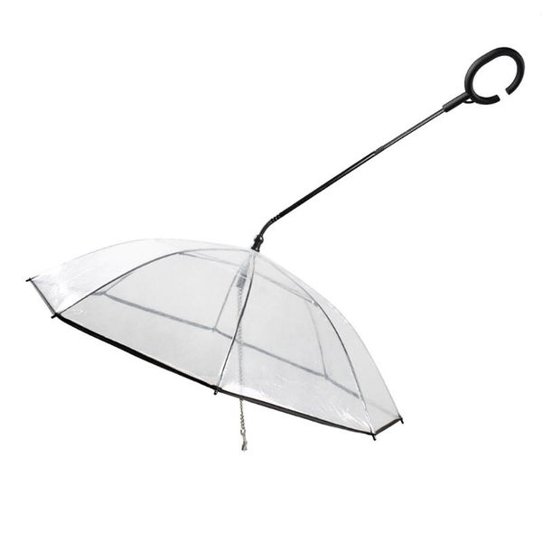 

portable transparent pe plastic walking small dog cat pet umbrella raincoat with chain keep dry in rain outdoor gear tool collars & leashes