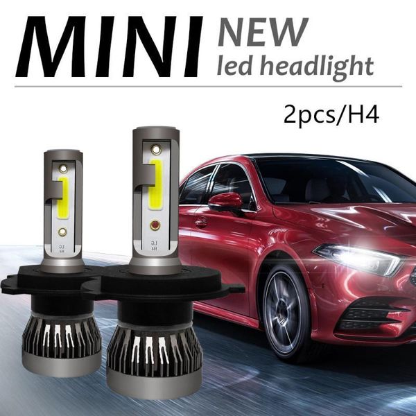 

car headlights 2x h4 led headlight bulbs 90w 12000lm high and low beam bright running auto fog head lamp kit hi/lo turbo
