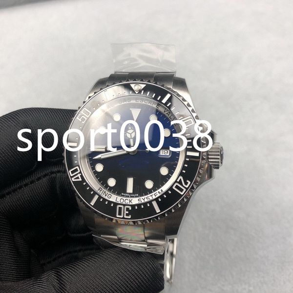 

factory st9 stanless steel deep men sea-dweller ceramic bezel black dial glide lock clasp 116660 automatic business casual mens watches, Slivery;brown