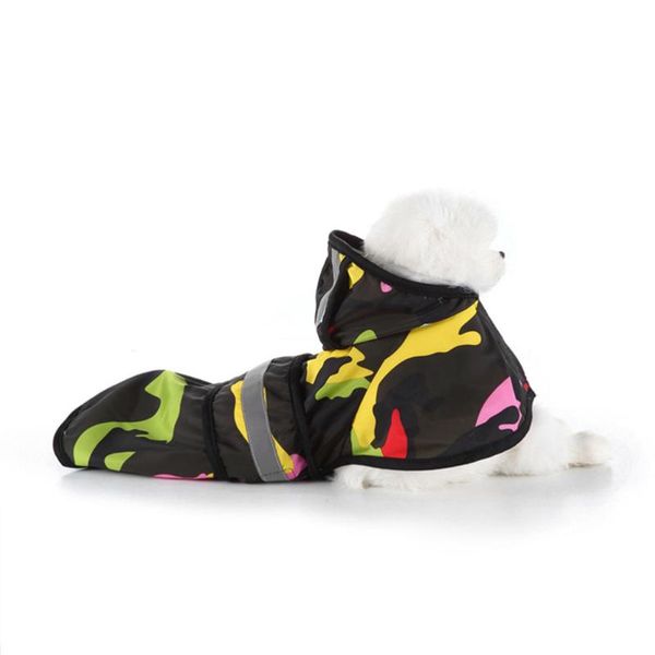 

colorful puppy raincoat reflective dog slicker polyester waterproof breathable cat rain hoodie pet rainwear - size xs apparel