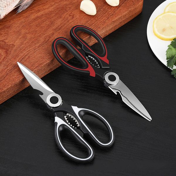 

mutifunctiona kitchen scissors cutting knife pate stainess stee kitchen meat cutting scissors chicken bone opening botte