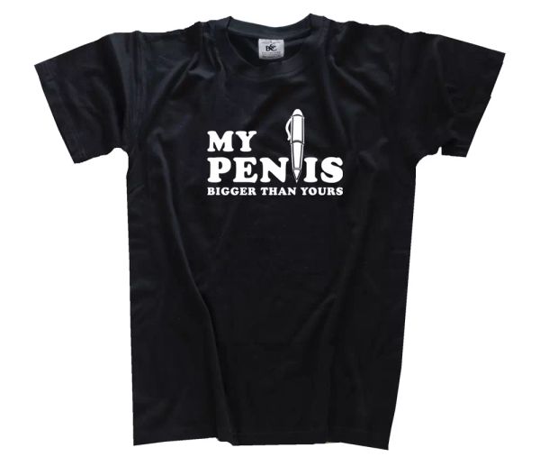 

my pen is bigger than yours-dicky t-shirt s-xxxl, White;black