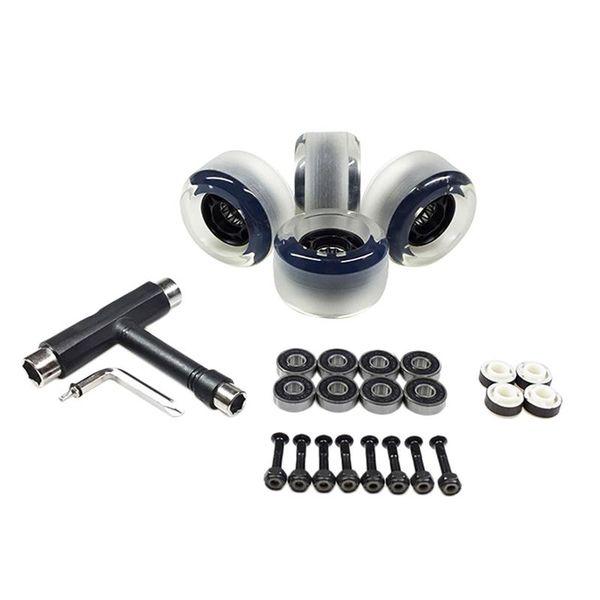 

skateboarding 4pcs light up roller skate wheels luminous with bearings t tool skateboards accessories