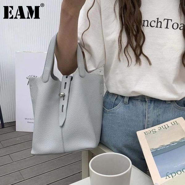 

[eam] women spring bucket handbag pu leather flap personality all-match crossbody shoulder bag fashion tide 2021 18a2349 cross body