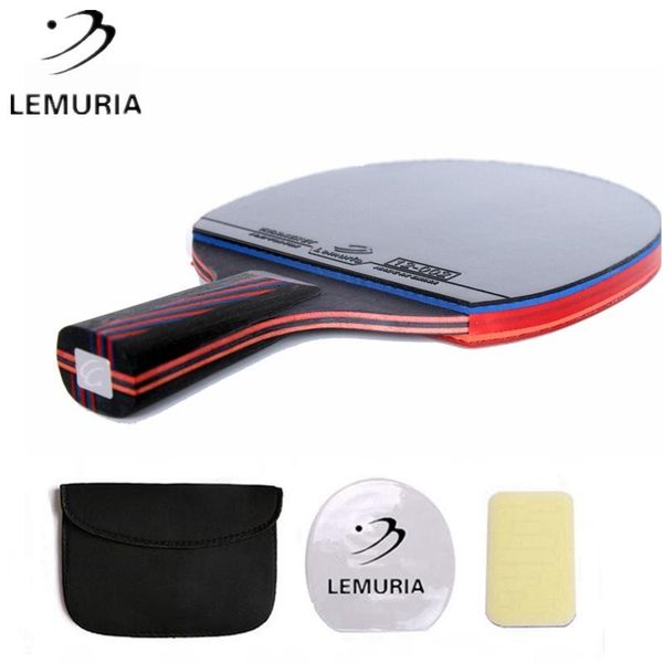 

table tennis raquets lemuria professional carbon fiber racket double face pimples-in rubber 2.15mm sponge fl or cs handle pong bat