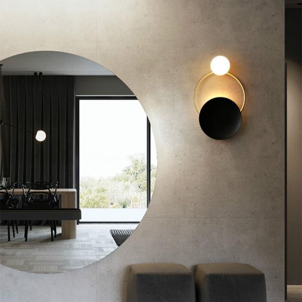 

wall lamp postmodern glass ball simple living room tv background designer's