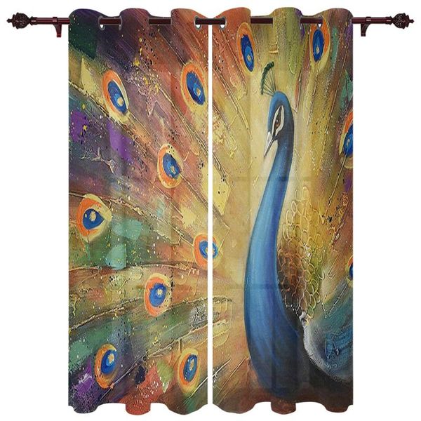 

translucent curtains peacock display elegant living room closet kitchen bedroom home decoration exquisite window curtain & drapes