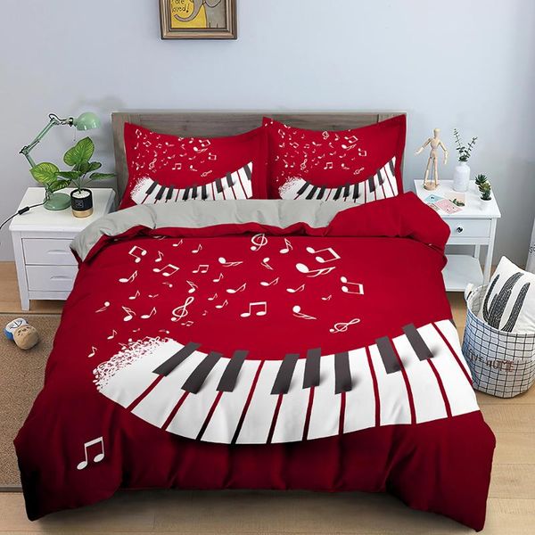 

music note bedding set key pattern duvet cover full  king size for kids bedroom bedclothes sets