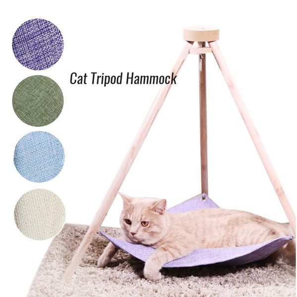 

cat beds & furniture lazy bed house hammock cottages cats linen mat cushion pet lounger simple tripod puppy dogs