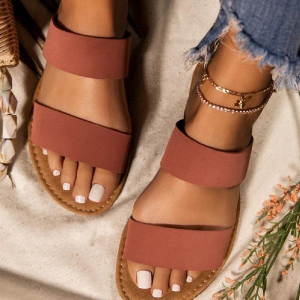 

women slippers open toe beach flat sandals summer ladies shoes casual female flip flops outdoor slides sandalias mujer, Black