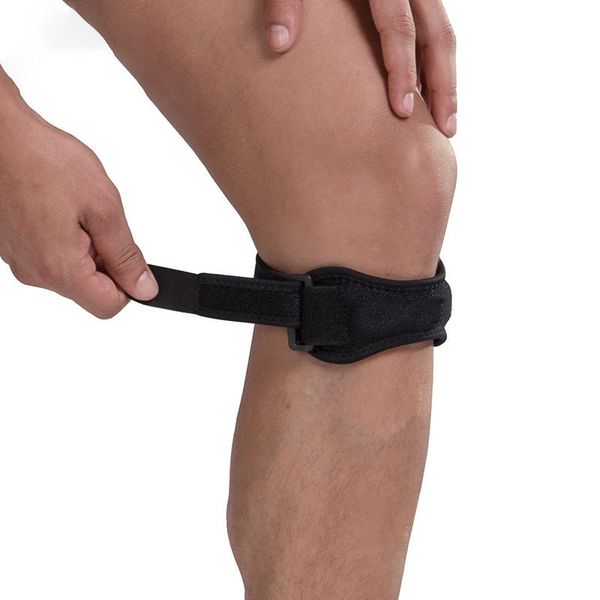 

elbow & knee pads 1pcs adjustable patellar tendon support strap band brace for running basketball outdoor sport, Black;gray