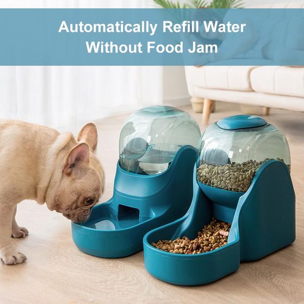 

dog bowls & feeders large size pet automatic feeding bowl bottel food storage container for puppy kitten water feeder dispenser accessories