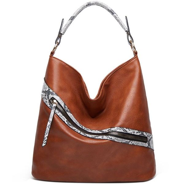 

shoulder bags women bucket snake print bag for female large capacity tote luxury designer underarm ladies handbags 2021