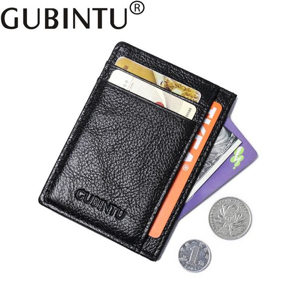 

card holders ultrathin genuine leather holder black brown quality soft business fashion id s for men, Brown;gray
