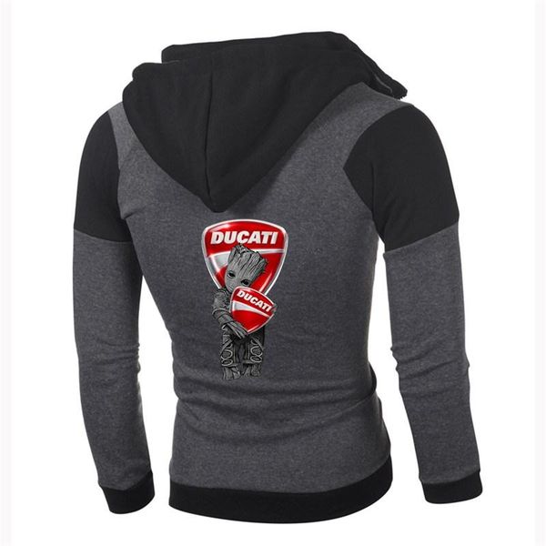 

men's hoodies & sweatshirts ducati motorcycle logo digital printing hoodie casual fashion harajuku double zip sweatshirt hip ho, Black