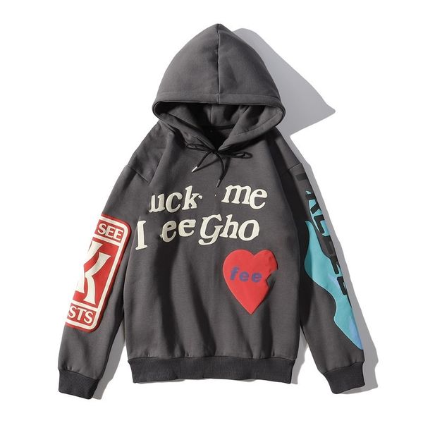 

hoodiesautumn winter 2020 new smiling face love graffiti foam printing men's and women's loose casual hooded sweater, Black