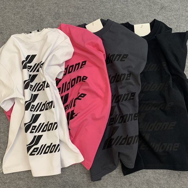 

2021ss welldone t shirt letter printing simple letters loose short sleeved design t-shirt for men and women couples tee, White