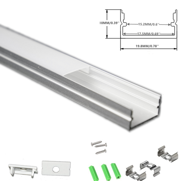 

lamp covers & shades 5/10-pack 3.3ft 1m strip channel with matte diffuser,under cabinet counter double row 17.5mm wide tape housing aluminum