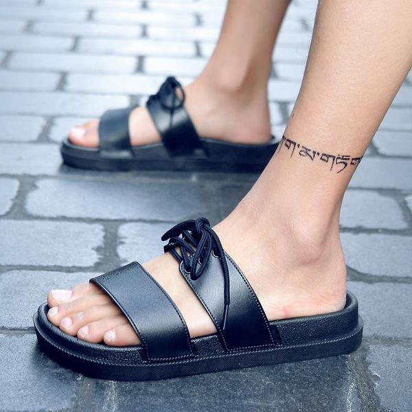 

slippers gooderson summer men's sandals and indoor shoes house beach outdoor, Black