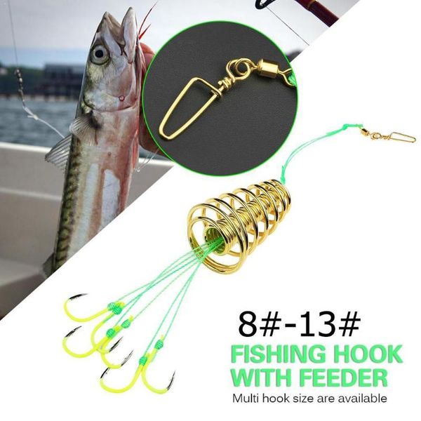 

high carbon fishing hooks carp spherical feeder bomb hanging hook proof tool explosion spring anti-winding s0w0