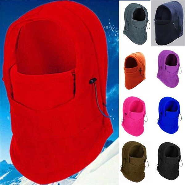 

winter neck gaiters outdoor caps riding motorcycle cycling hat windproof fleece hood face scarves solid color thick warm snow & masks, Black