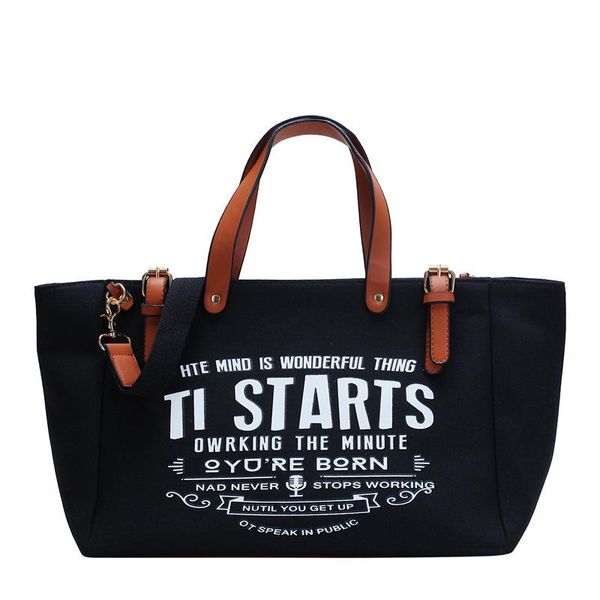 

cross body women tote bag 2021 fashion canvas handbag large capacity shoulder messenger trendy letter shopping purse for girls