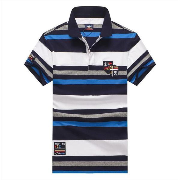 

brand tace shark summer fashion men t shirt striped male 96% cotton business mens, White;black