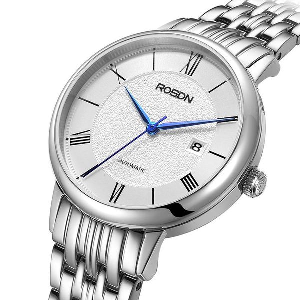 

women's watches japan miyota automatic mechanical watch women sapphire 50m waterproor couples r2622w wristwatches, Slivery;brown