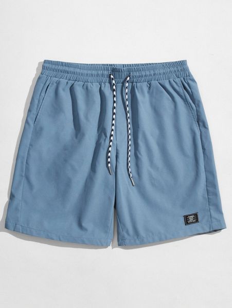 

men patched detail shorts r80b#, Black