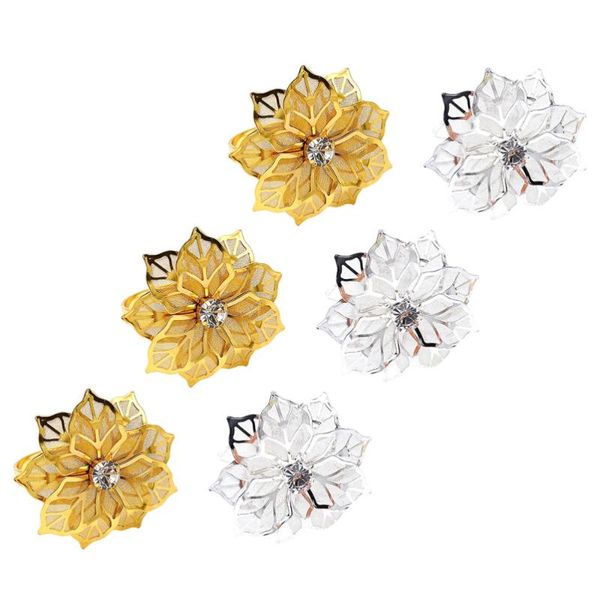 

napkin rings 6pcs flower shape christmas buckle creative metal ornament