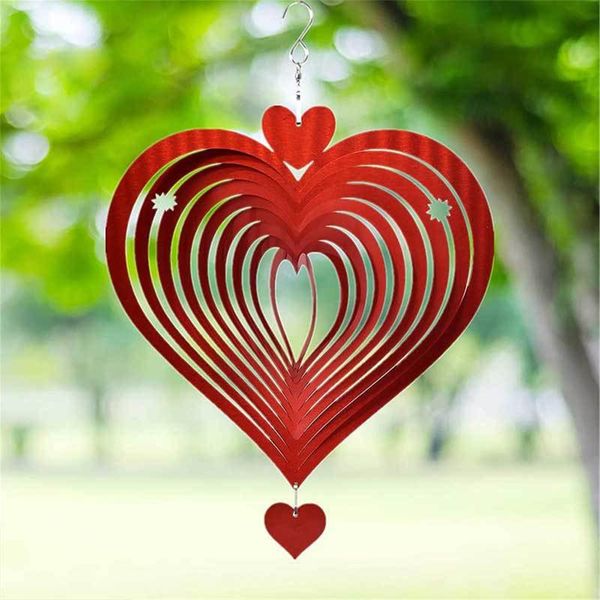

decorative objects & figurines holiday hanging pendant outdoor backyard decor indoor red heart parting gift ornament wind chimes bedroom