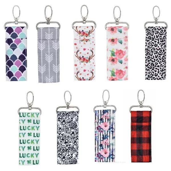 Mulheres Sereia Leopard Letras Batom Titular Keychain Lip Balm Chapstick Chapstick Chaveiro Sacos 9 Divertido Vibrante