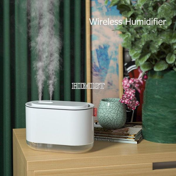 

800ml rechargeable air humidifier 2000mah battery dual fog sprayer mute humidificador pufrification aroma water mist diffuser humidifiers