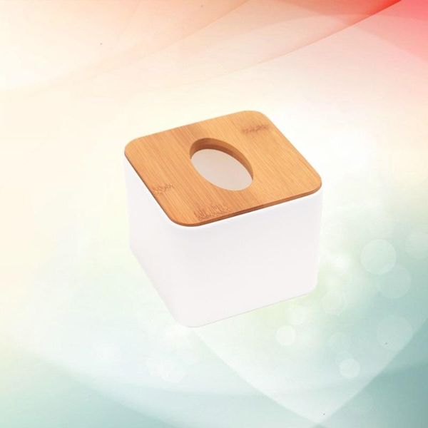 

simple tissue box decorative square cointainer holder paper storage with bamboo cover for car hom boxes & napkins