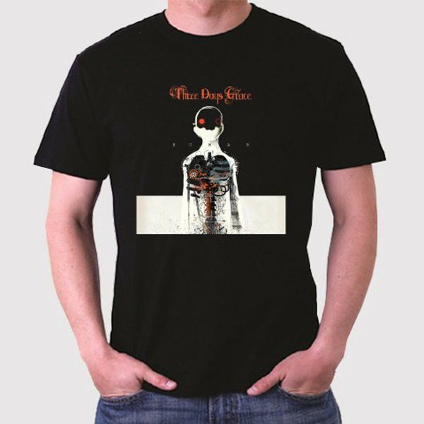 

New Three Days Grace Human Men's Black T-Shirt Size S to 3XL, White;black