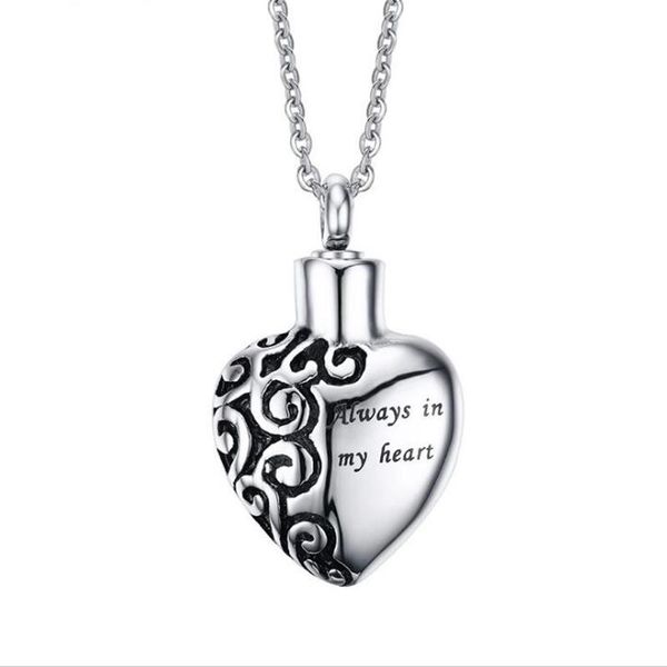 

pendant necklaces perfume always in my heart stainless steel perfum bottle necklace with chain, Silver