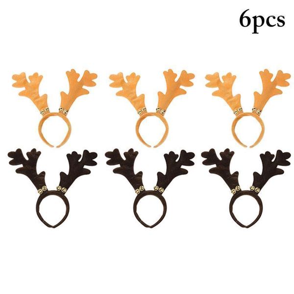 

christmas decorations 6pcs/set antlers headband with bell cloth party hair hoop for accessories supplies1