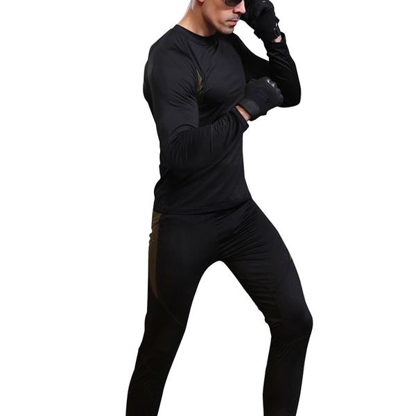 

men's thermal underwear winter warm camouflage set long sleeve johns for mountaineering cycling skiing training hiking, Black;white