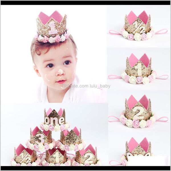 Baby Girls Lace Tiara Headbands Rose Flower Head Bands Kids Elastic Hairbands Crianças Acessórios Cabelo Coração Coroa Euhgt Nefih