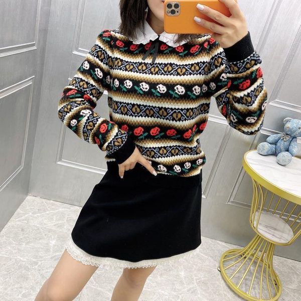 

fashion women's sweaters 2021 runway luxury european design party style clothing, White;black